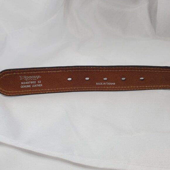 Nocona 32" Men's Western Tapered Floral Tooled Western Belt Silver Buckle - Picture 7 of 9